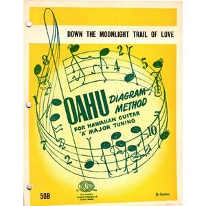 Vintage Oahu Diagram Method Down The Moonlight Trail Of Love 50B Sheet Music